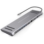 Onten 9199A Docking Station - Type C naar HDMI / VGA / SD / TF / RJ45 / USB 3.0 / Audio / USB C / PD