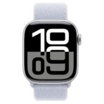 Apple Watch Series 10 - Wifi - 46mm - Zilverkleurig Aluminium Case met Blauw Cloud Geweven  Sportbandje (Nieuw) - Afbeelding 2