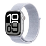 Apple Watch Series 10 - Wifi - 46mm - Zilverkleurig Aluminium Case met Blauw Cloud Geweven  Sportbandje (Nieuw)