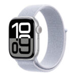 Apple Watch Series 10 - Wifi - 46mm - Zilverkleurig Aluminium Case met Blauw Cloud Geweven  Sportbandje (Nieuw)