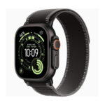 Apple Watch Ultra 3 (GPS + Cellular) • 49‑mm kast van Black Titanium • Black/Charcoal bandje (NIEUW)