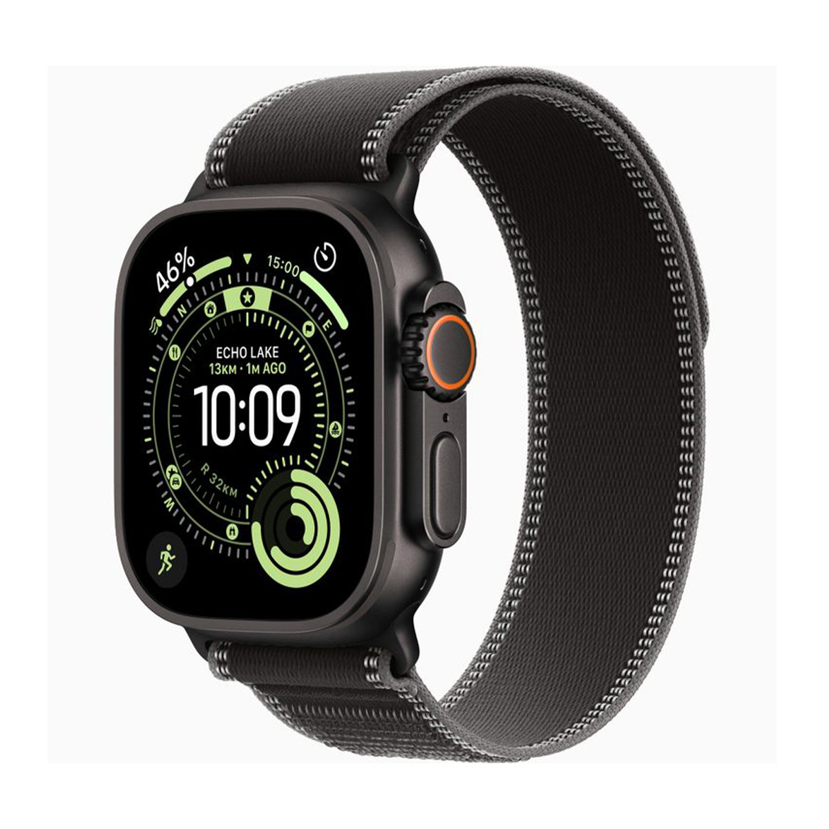 Apple Watch Ultra 3 Black:Charcoal Apple Watch Ultra 3 (GPS + Cellular) • 49‑mm kast van Black Titanium • Black/Charcoal bandje (NIEUW) - Afbeelding 1