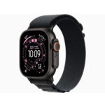 Apple Watch Ultra 3 (GPS + Cellular) • 49‑mm kast van Black Titanium • Black Alp Lp bandje (NIEUW)